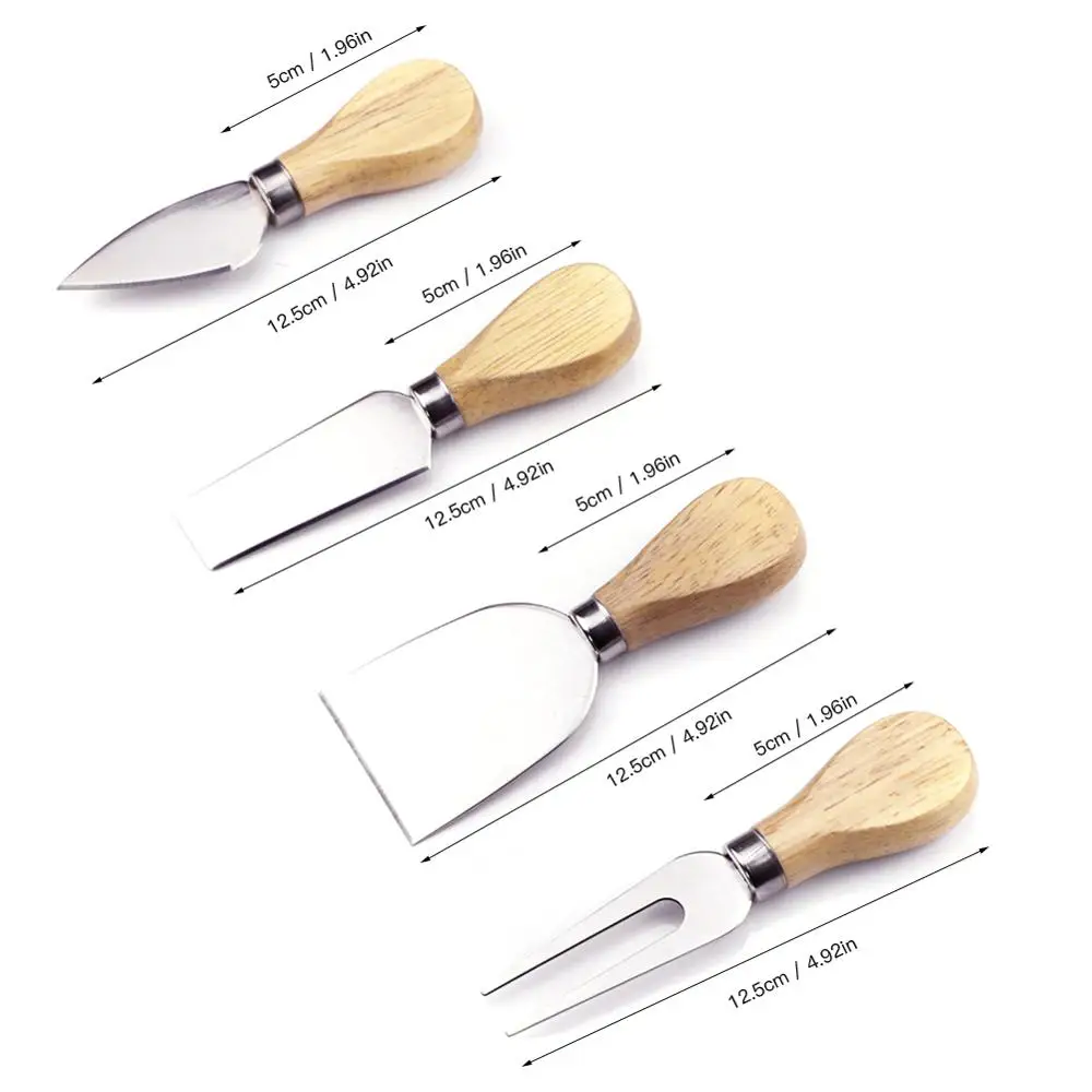 4 шт./компл. ножи для сыра деревянная ручка нож набор резки кухонный инструмент