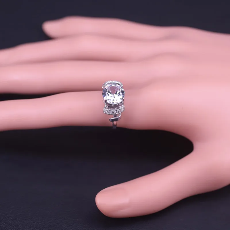 Продвижение большого круглого австрийского хрустального набора серебряного цвета ювелирных изделий для женщин - серьги кольца ожерелье браслет на.