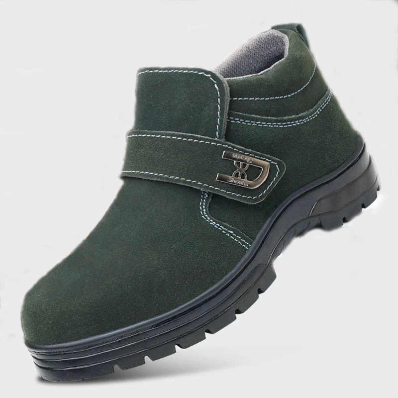 

men casual welder steel toe cap boots cow suede leather safety shoes platform work ankle boot security botas zapatos seguridad