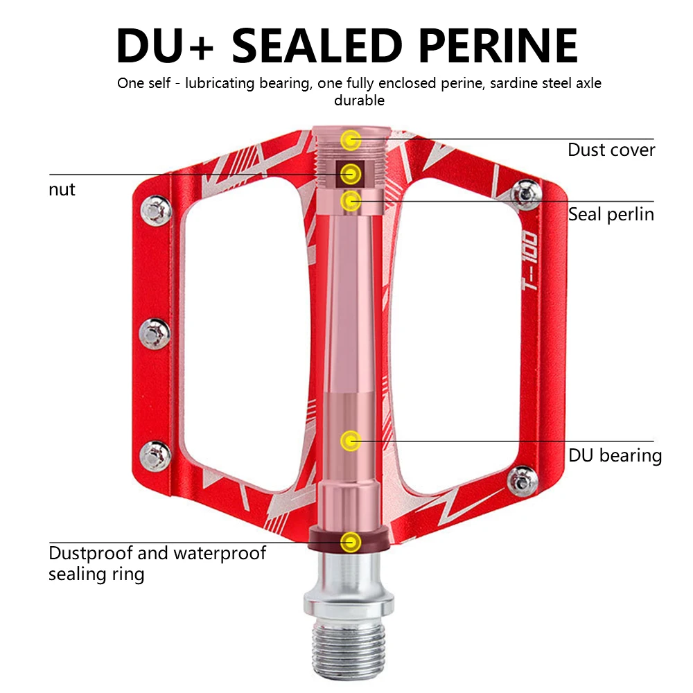 

2 PCS Bicycle Pedals Bearing Aluminum Alloy Flat Lightweight Bike Pedal For Road MTB Outdoor Cycling Accessories