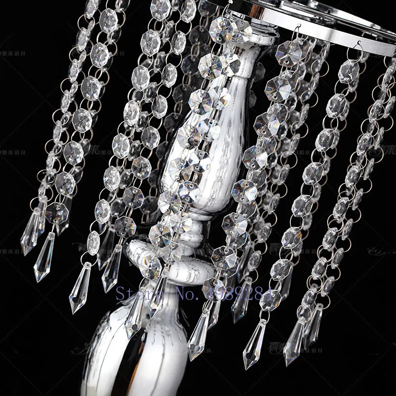 Creative Retro Silver Wedding decoration props crystal Bead curtain Flower arrangement frame candle Candlestick Cake pan | Дом и сад