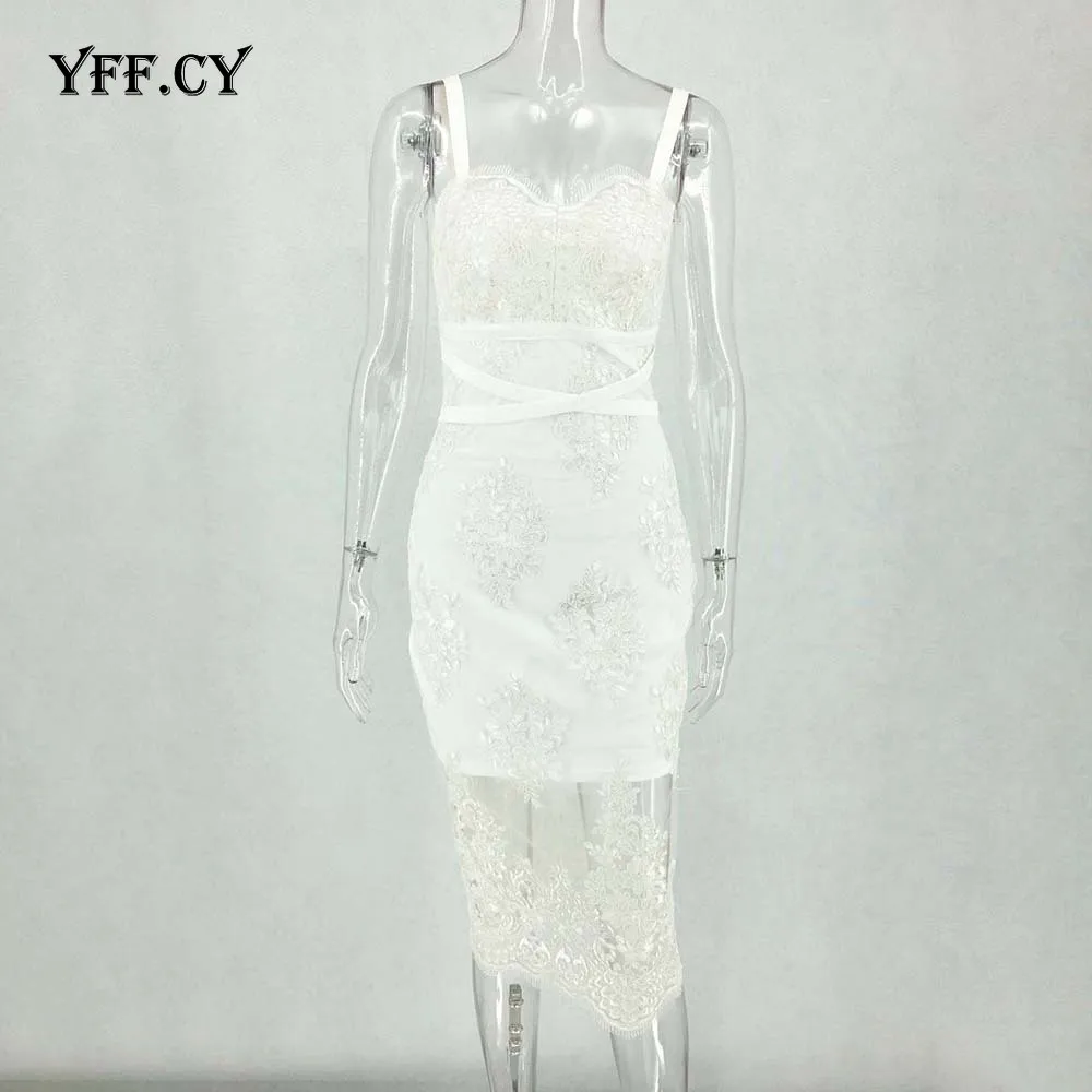 

2020 Summer Women dress luxury Sexy bodycon Mesh embroidered Floral Lace dress Spaghetti Strap Club Dresses Party Casual dress
