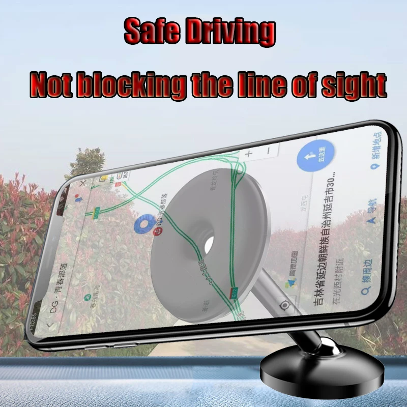 

Magnetic Car Phone Holder For iPhone 12 Pro Max 12Mini 360Rotating Aluminum Alloy Air Outlet Navigation Bracket