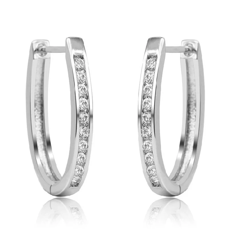 

New 925 Sterling Silver Earrings With Micro Inlaid AAAAA Zircon 18k Earrings For Women'S Charm Jewelry