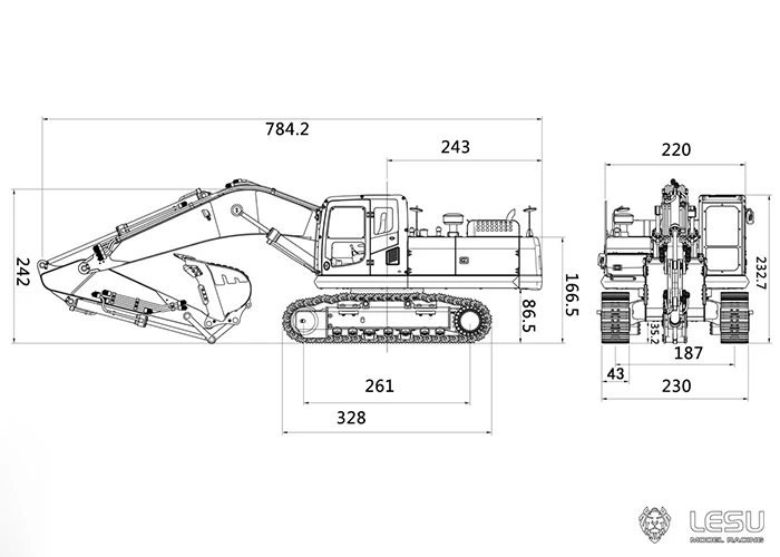 LESU 1/14 Zenoah Koma PC360 гидравлический экскаватор полностью металлический грузовик гусеницы звездочки ESC
