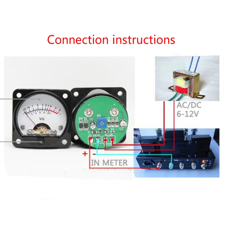 VU Meter panel Kit 2 шт. аналоговый + специальная плата драйвера с подсветкой | Электроника