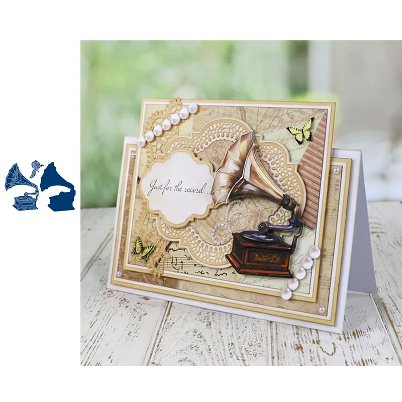 

Phonograph Machine Speaker Cutting Dies Scrapbook Dariy Decoration Stencil Embossing Template DIY Greeting Card Handmade