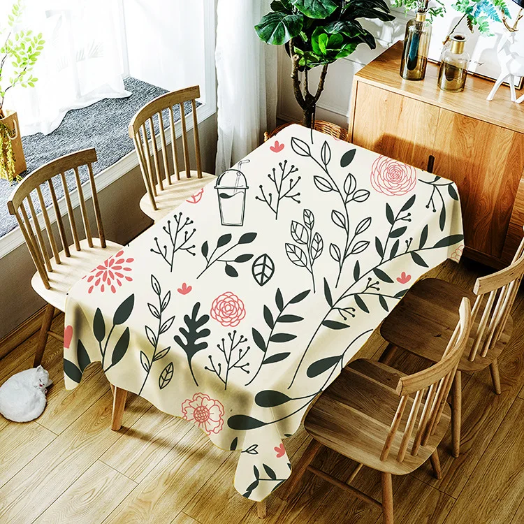 

Printed colorful pattern washable decorative household waterproof tablecloth