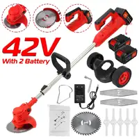 42VF 1880W Handheld Electric Lawn Mower Trimmer Adjustable Garden Pruning Cutting Power Tools With 2 Lithium Battery