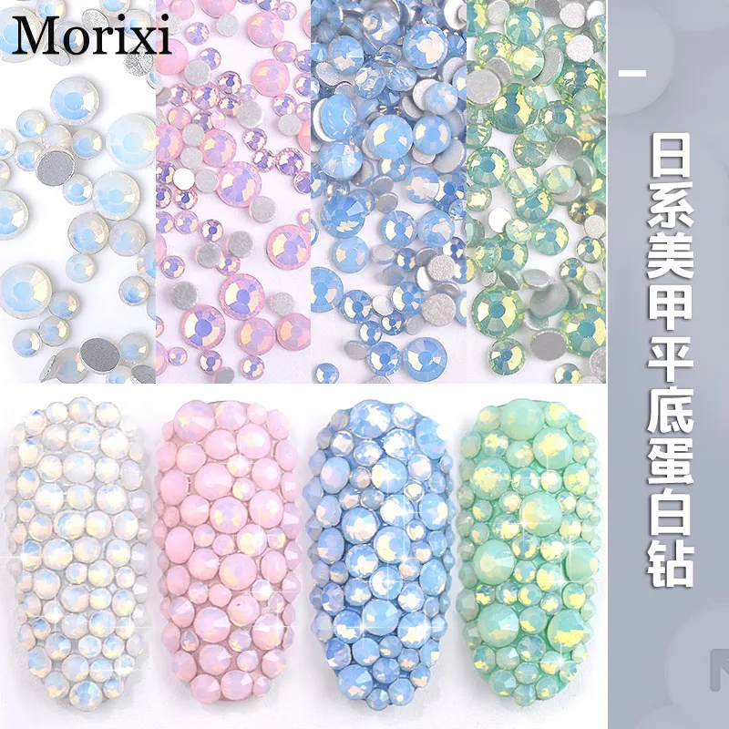 Стразы для дизайна ногтей снег протеин кристалл бриллиант плоская дужка
