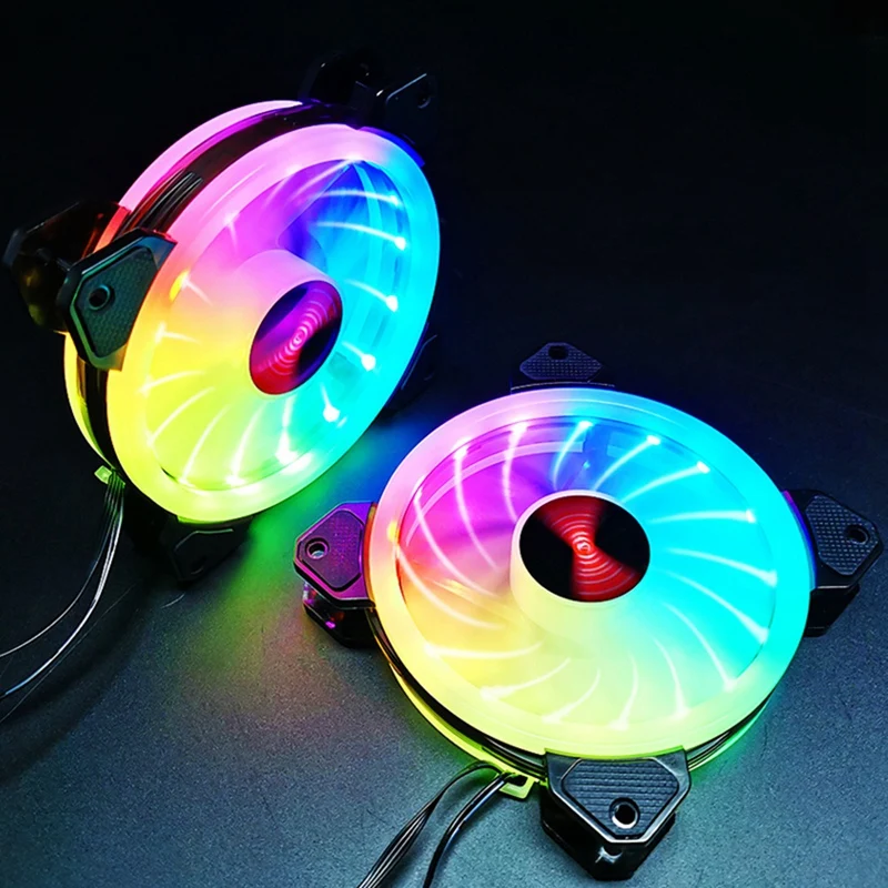 

COOLMOON Starlight Computer Case PC Cooling Fan RGB Adjust 120mm Quiet Computer Cooler RGB CPU Case 4 Fan(Music Controller)