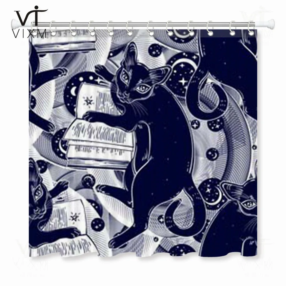 Vixm занавеска для душа в виде кота черная металлическая Водонепроницаемая ванной