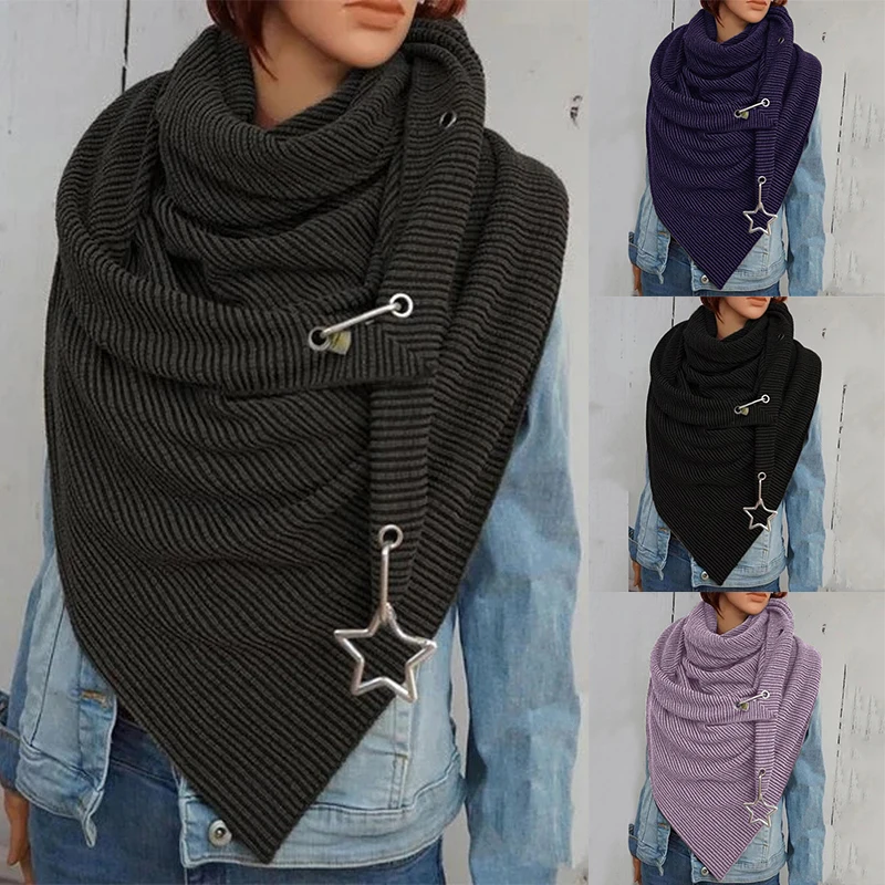 

1PC Cotton Thick Warm Scarves & Wraps Star Dark Green For Women Accessories 175cm, 1 Piece