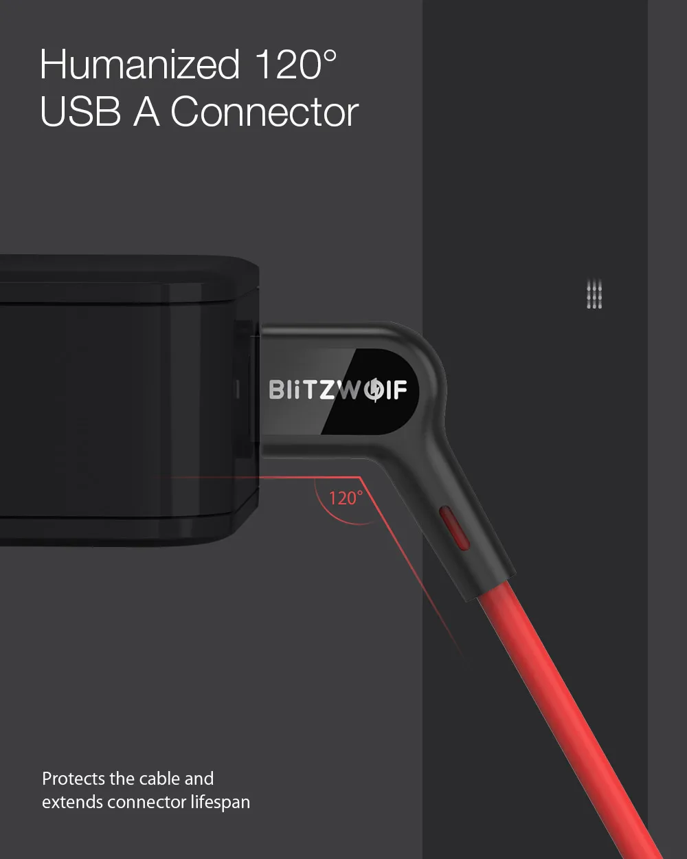 Blitzwolf BW-AC1 USB A к type C 3A зарядный кабель для передачи данных 90 ° под прямым углом для samsung Xiaomi HUAWEI играя в игры для мобильных телефонов
