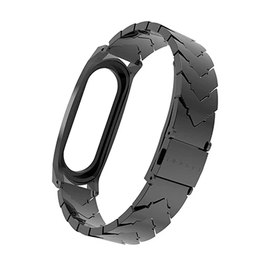 Black Mi jobs mi Band 4 металлический ремешок для Xiaomi mi Band 4 NFC Global Безвинтовой браслет из нержавеющей стали ремешок mi band 3 замена браслета - Цвет: Black