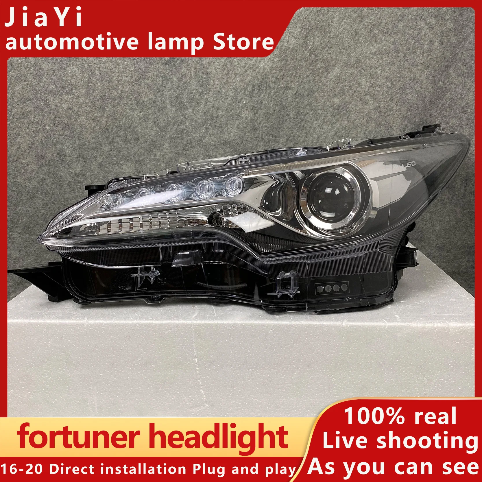 

A Pair For Fortuner Headlights 16-20 Fortuner LED Head Lamps All LED light Source Daytime Running Lights Dynamic Turn