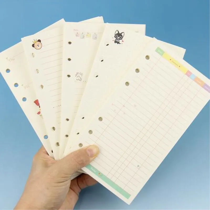 A6 Colorful Ring Binder Paper Day And Weeks Month Diary Refills Spiral Notebook Replace Color Core Loose Leaf Stationery Gift | Канцтовары