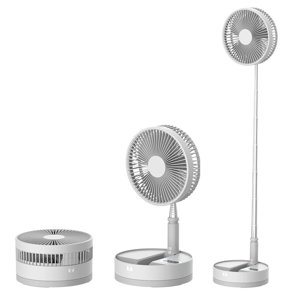 

XIAOMI Adyss P10 Portable Retractable USB Charging Fan with Ring Light Timing Control Touch Control Panel - White and black