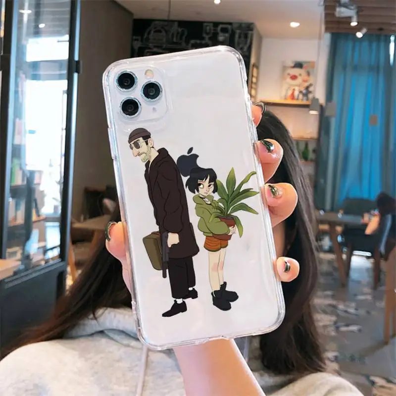 

Fashion Lon movie cartoon Phone Case Transparent for iPhone 6 7 8 11 12 s mini pro X XS XR MAX Plus cover funda shell