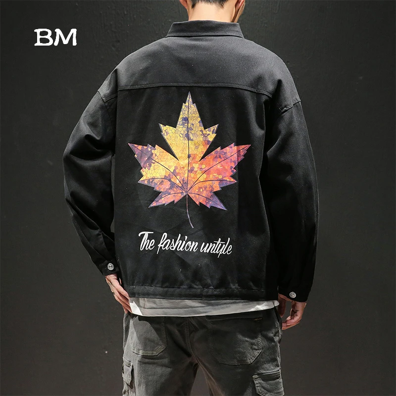 Одежда в Корейском стиле виде кленового листа &quotхип-хоп&quot с принтами куртка