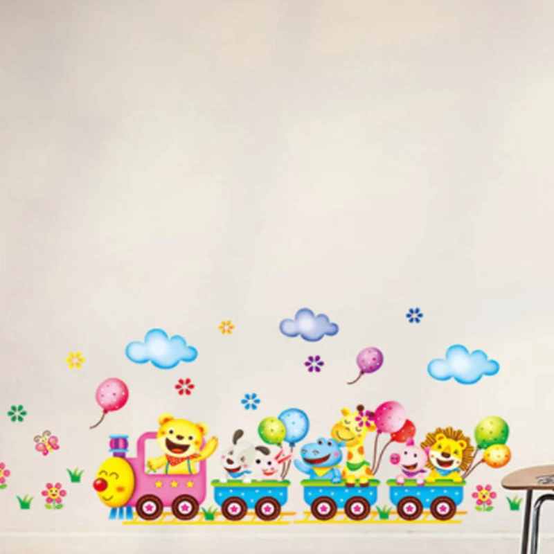 

Train wall stickers for kids room family decoration kindergarten wall stickers children posters baby house mural DIY hot sale