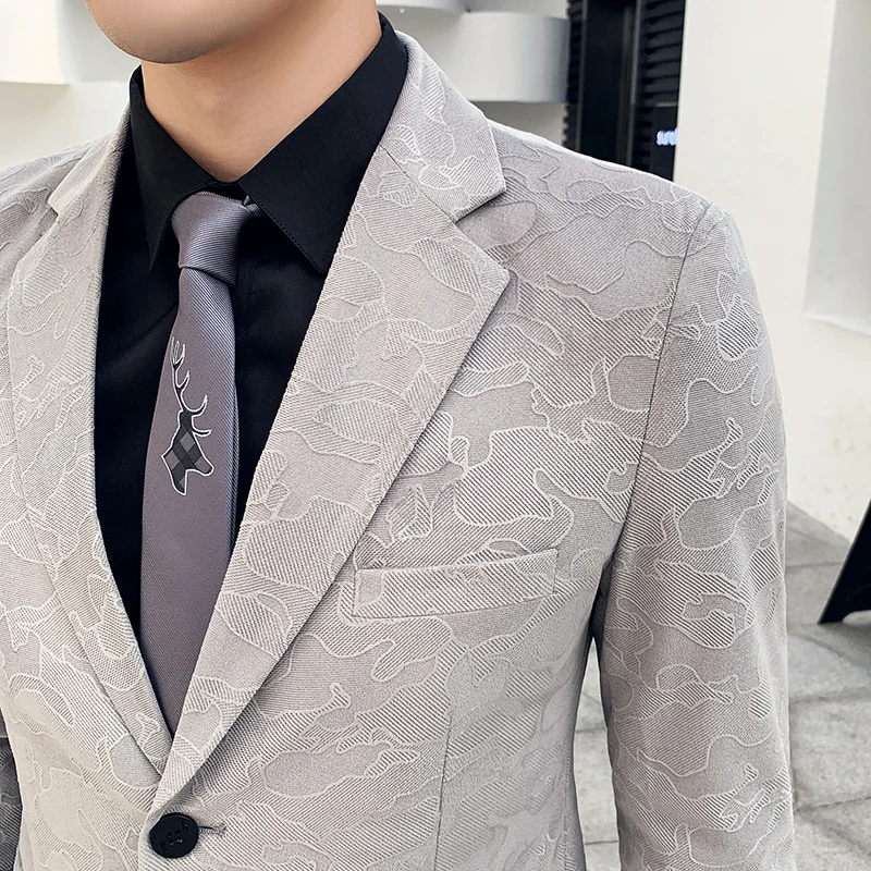 2019 мужские костюмы азиатского размера серый официальный Блейзер брюки свадебный