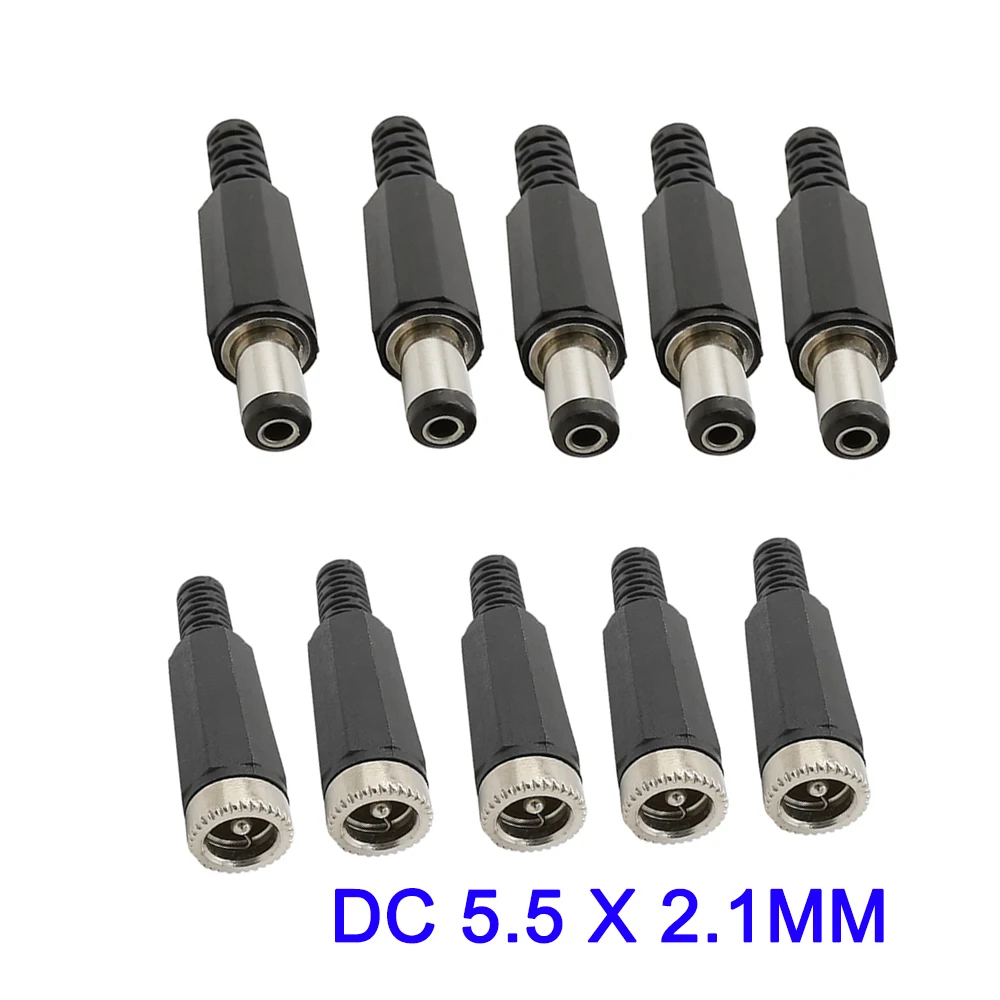 10 шт. Штекерный разъем питания постоянного тока Разъем 5 5x2 1 мм электрический