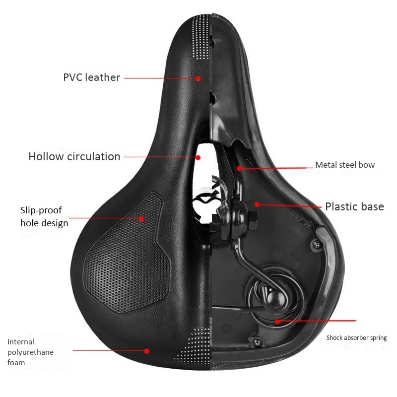 

WHEEL UP Mountain Bike Seat Comfortable Bicycle Saddle Thick Breathable Seat Cycling Bicycle Saddle Gel