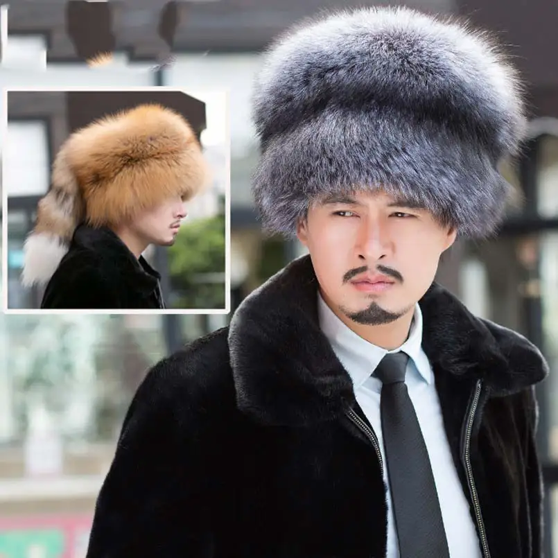 Fox Fur Hat Men'S Models 2015 New Big Tail Mongolian | Аксессуары для одежды
