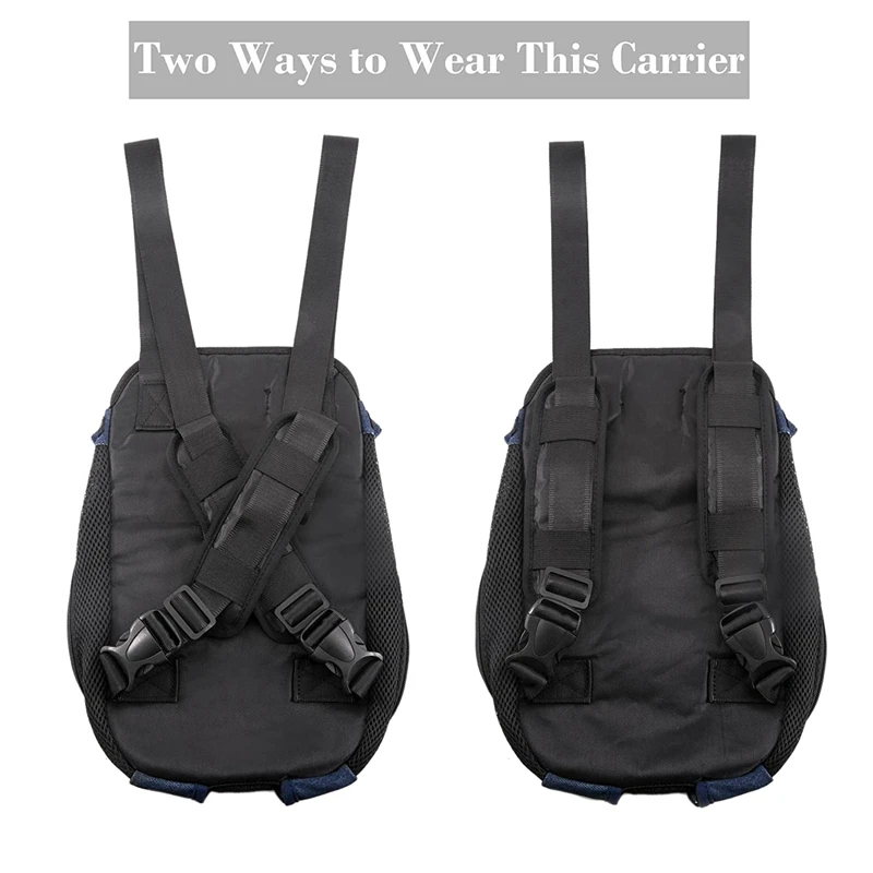 Джинсовая Передняя сумка кенгуру переноска для собак широкие лямки с