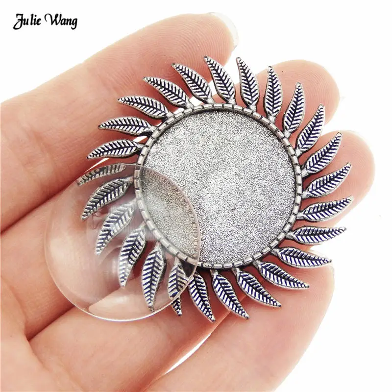 1set alloy antique silver color brooch clear glass Cameo Cabochon DIY Men Women Brooch Pin jewelry accessory Handmade Findings |
