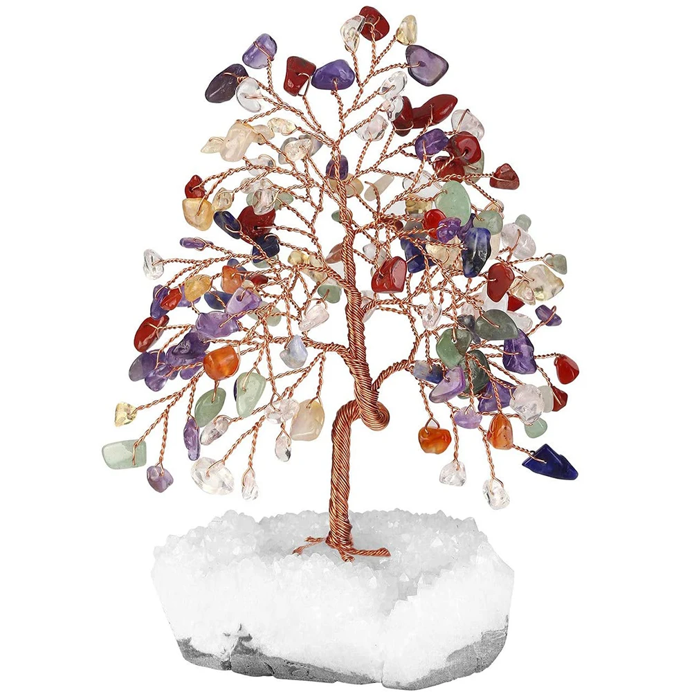 Натуральный камень аметист розовый кварц кристалл сделай сам медное дерево