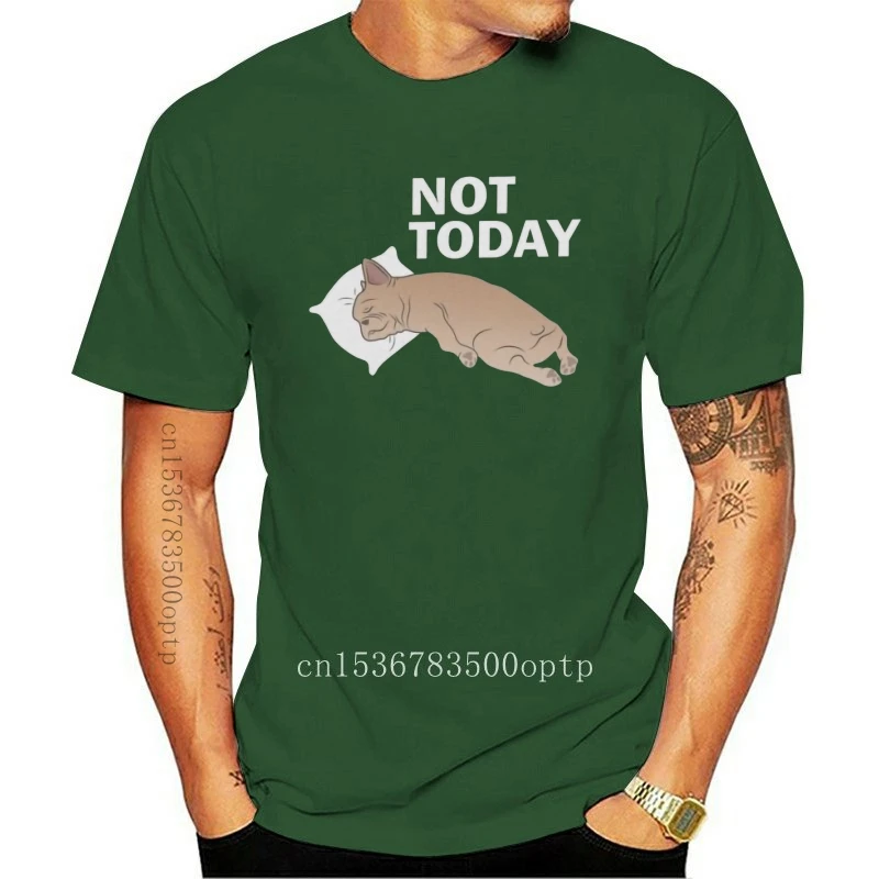 

New Lazy Frenchie Dog T Shirts Men Gray Tops Short Sleeve Awesome T-Shirts Crew Neck Cotton Tees Plus Size Tops