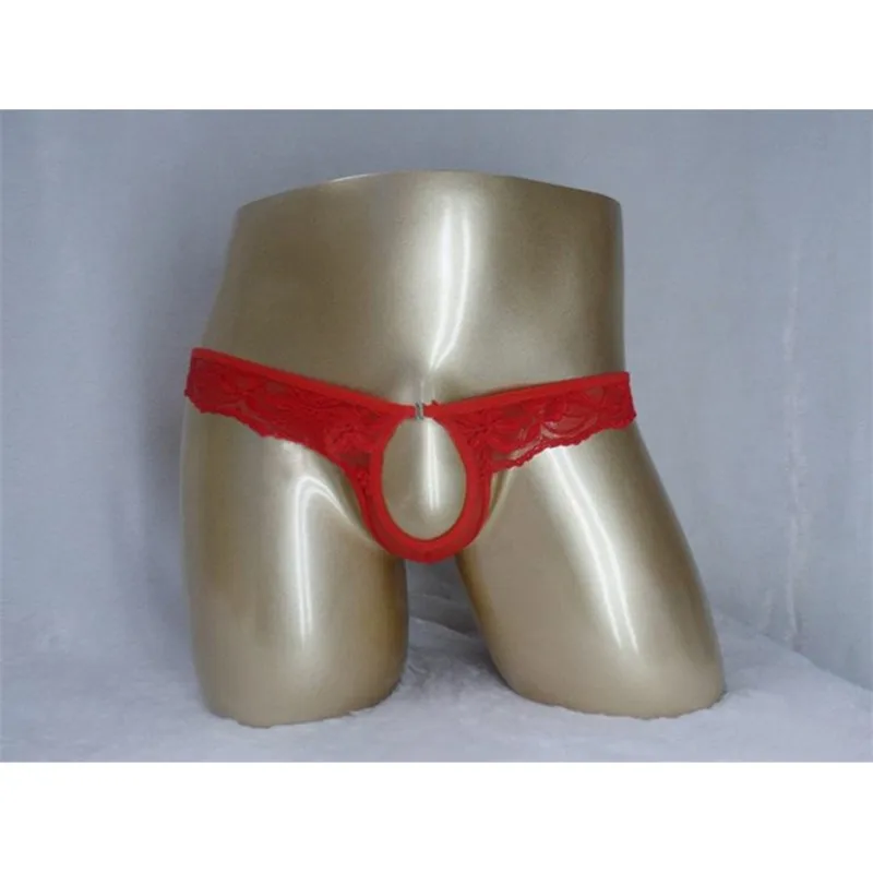 Мужское нижнее белье с передним отверстием и выпуклым карманом прозрачное