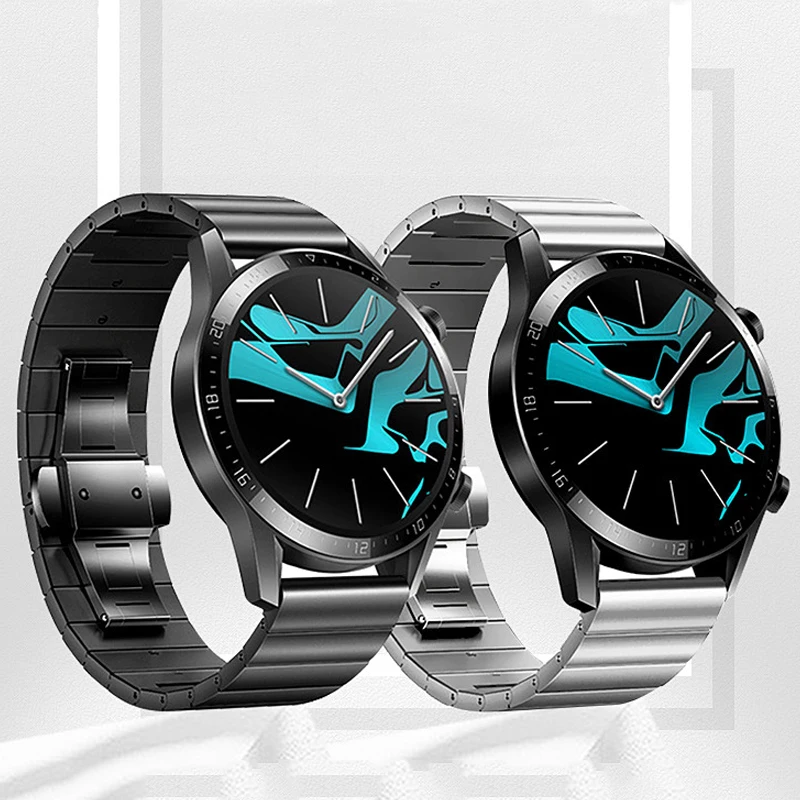 

Ремешок из нержавеющей стали для наручных часов Huawei Watch GT/GT2 46 мм, металлический быстросъемный браслет Honor Magic с застежкой-бабочкой, 22 мм