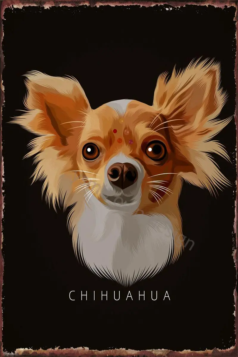

Жестяные тарелки Chihuahua 9, декор для стен, комнатный декор, Ретро винтажный металлический знак, жестяная вывеска для искусства, мужская пещера...