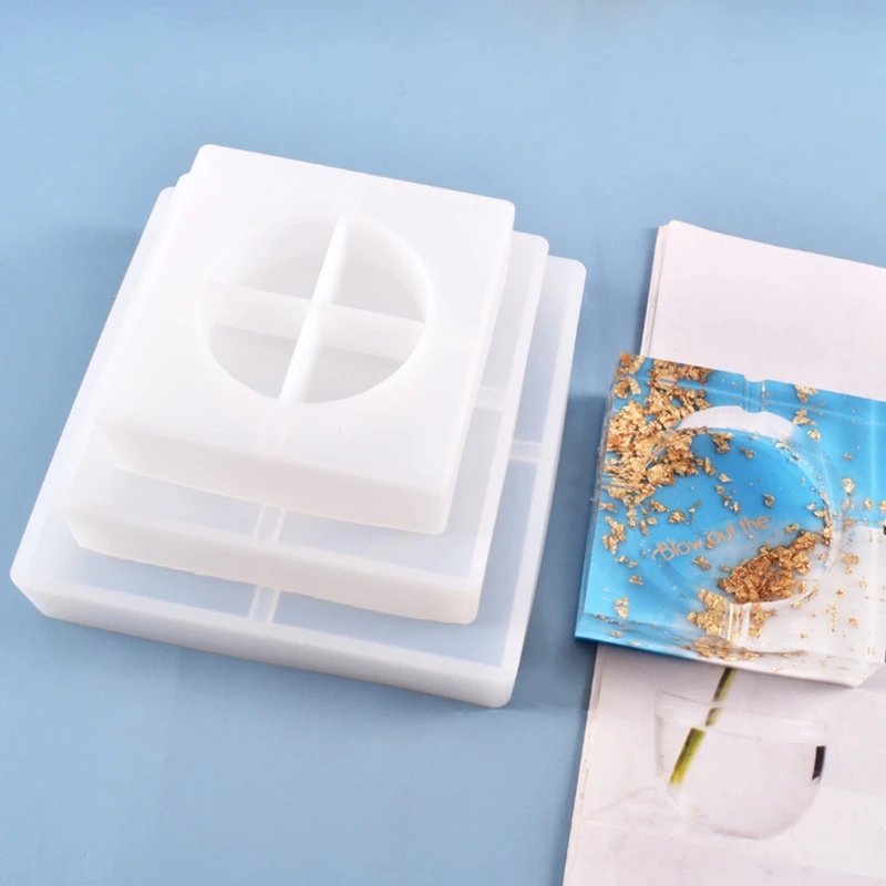 

Crystal Epoxy Resin Mold Square Ashtray Silicone Mould DIY Crafts Making Tool