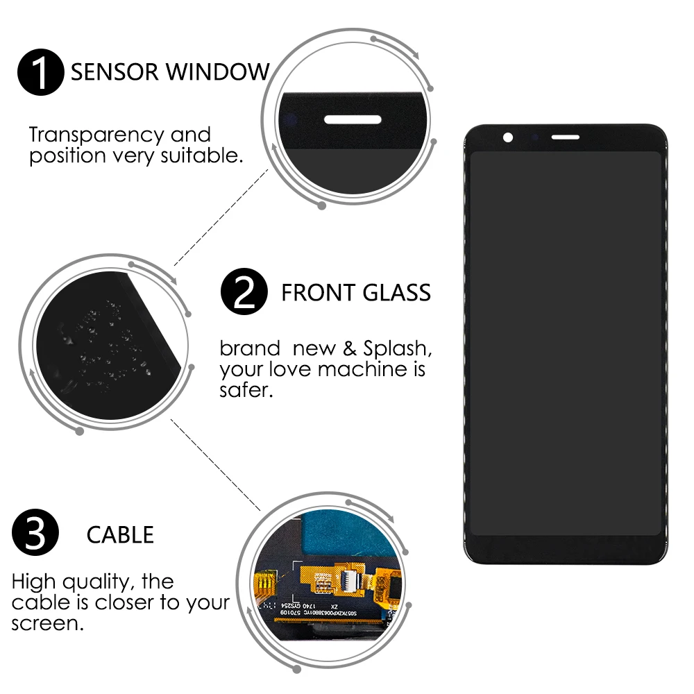 Pantalla t&aacute;ctil Original para Asus Zenfone Max Plus M1 ZB570TL, repuesto de digitalizador LCD, ZB570TL-3