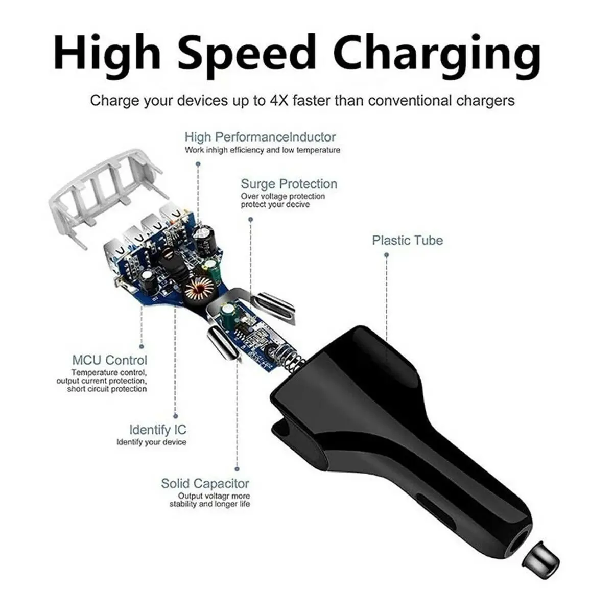 Зарядное устройство с 4 портами usb type c QC 3 0 зарядное USB C порта быстрой зарядки