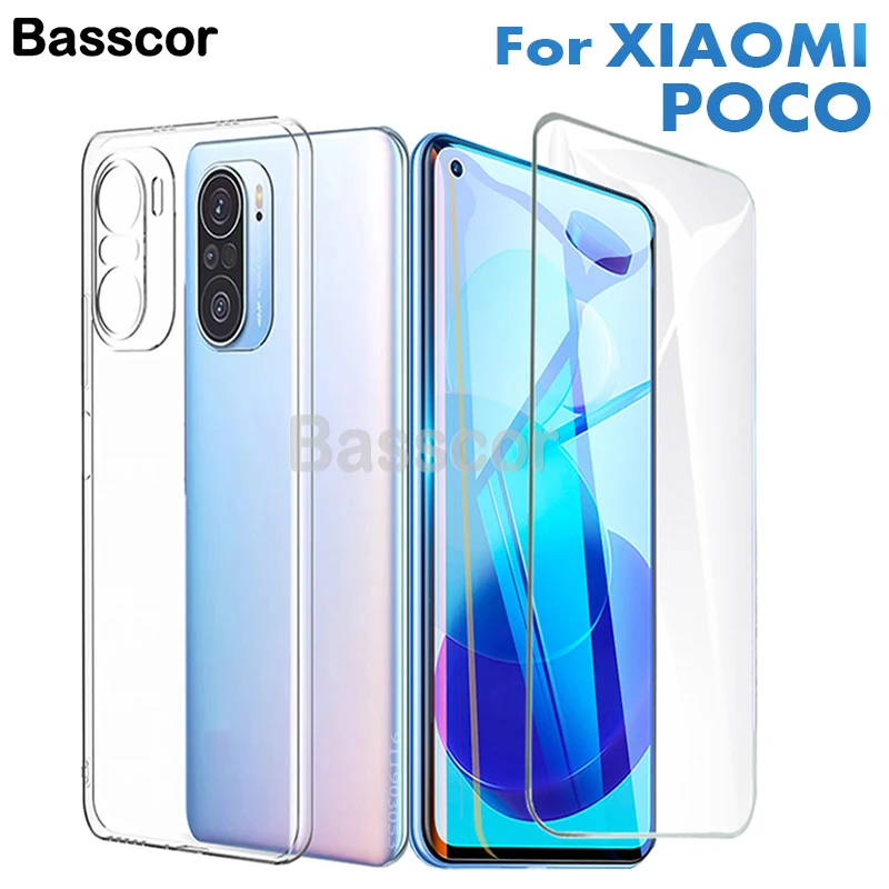 

360° Full Cover Original Luxury Ultra Thin Clear Phone Case For Xiaomi Poco M3 F3 F2 X3 Pro NFC Back Cover With Screen Protector