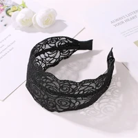 rose womens lace lace headband wide rim hollow hand knitted headband hair accessories
