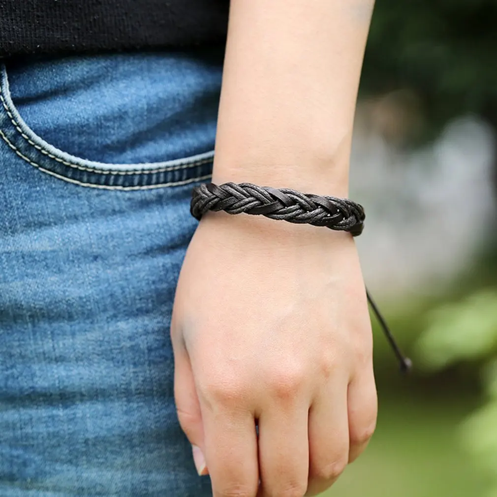 Модный тканый браслет для пары мужчин и женщин в стиле ретро ювелирный