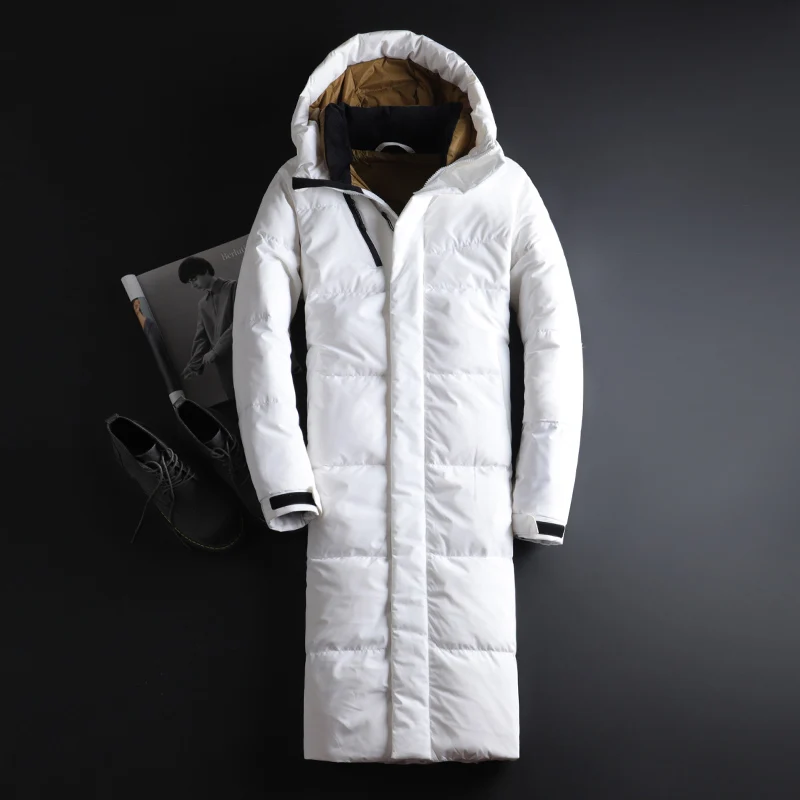 Мужская куртка пуховик на 90% утином пуху Корейская уличная теплая зима 2019|Мужские
