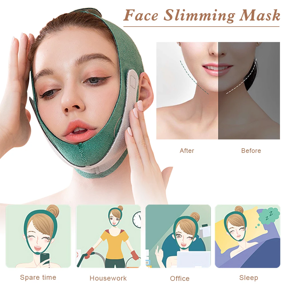 V образный ремень для подтяжки лица ремешок против морщин красоты женская маска