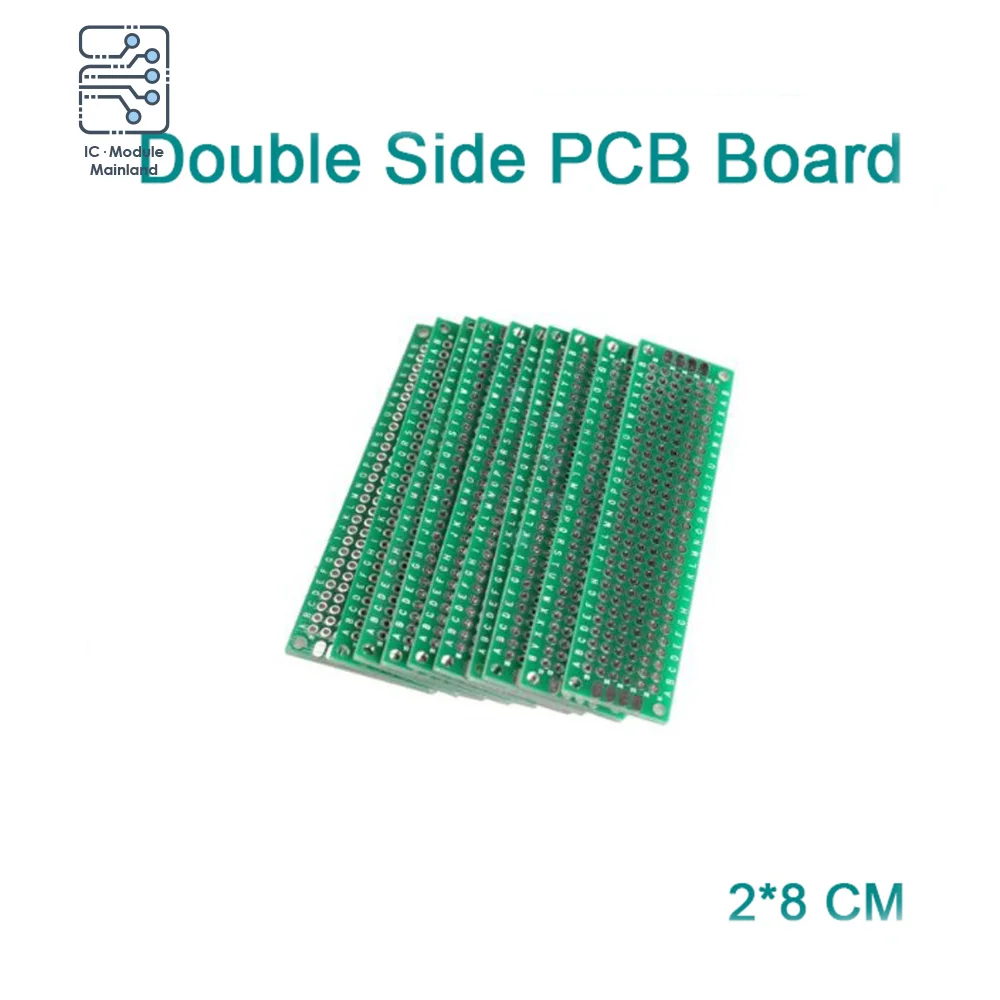 

Double Sided Prototype PCB Breadboard FR4 Glass Fiber 2x8 cm 20x80mm Diy Kit Tinned Universal Circuit Expansion Board Module