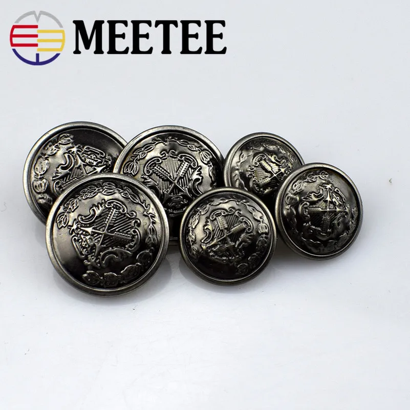 10 шт. Meetee 20/25 мм Винтаж Медь металла пальто Верхняя одежда на пуговицах DIY кожаный свитер джинсовая рубашка Декор Аксессуары с пряжкой ручной работы для детей B3-14