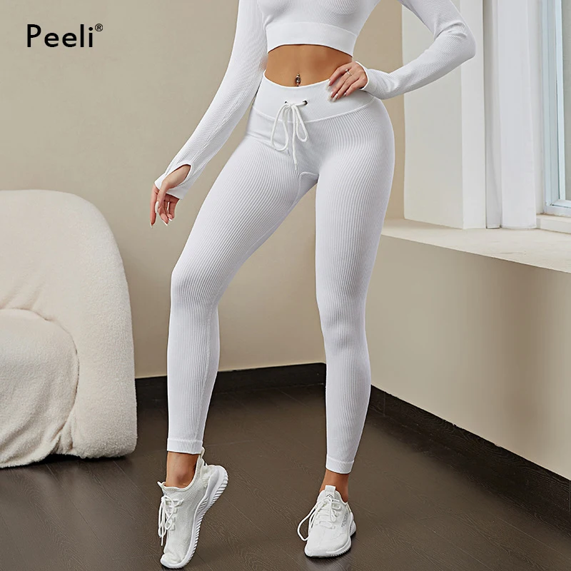 

Seamless Women Leggings for Fitness Push UP High Waist Sexy Drawstring Legging Women Breathable Workout Leggins Gym Femme