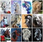 Картина из квадратныхкруглых страз 5d, мозаика с изображением лошадей, вышивка бисером, животные, вышивка крестиком, украшение для дома наборы изображений
