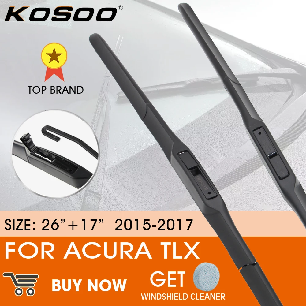 

KOSOO Car Wiper Blade For Acura TLX 2015-2017 LHD / RHD Front Window Windshield Windscreen Wiper Blades 26"+17"