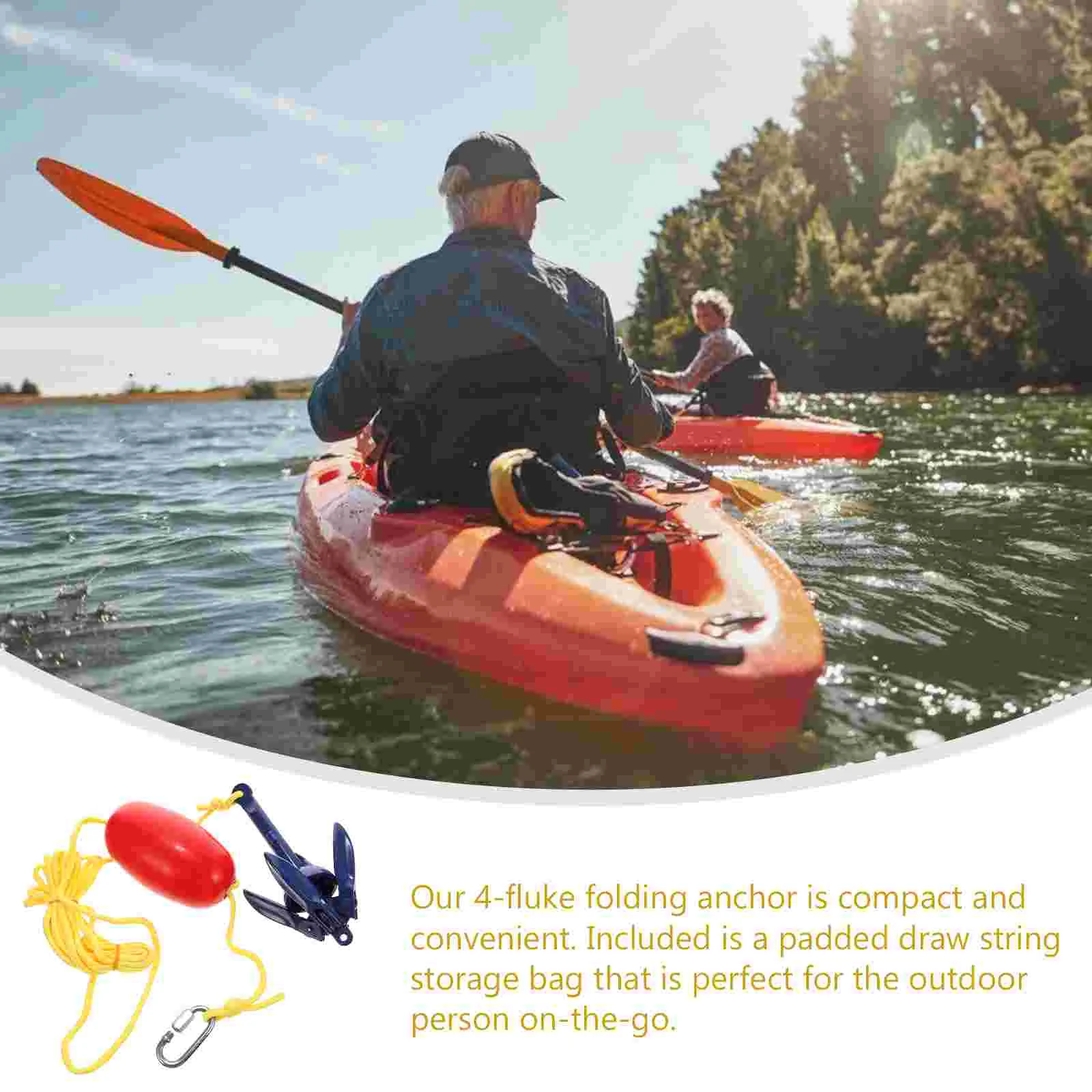 

1 Set Kayak Anchor Kits Portable Folding Anchor Buoy Kit for Canoe Kayak Raft